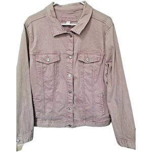 Maurices‎ Jean Jacket Womens 2X Cotton Blend Stretch Trucker Biker Layering